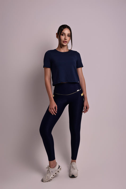 Babylook Recortes Azul Marinho Luminare