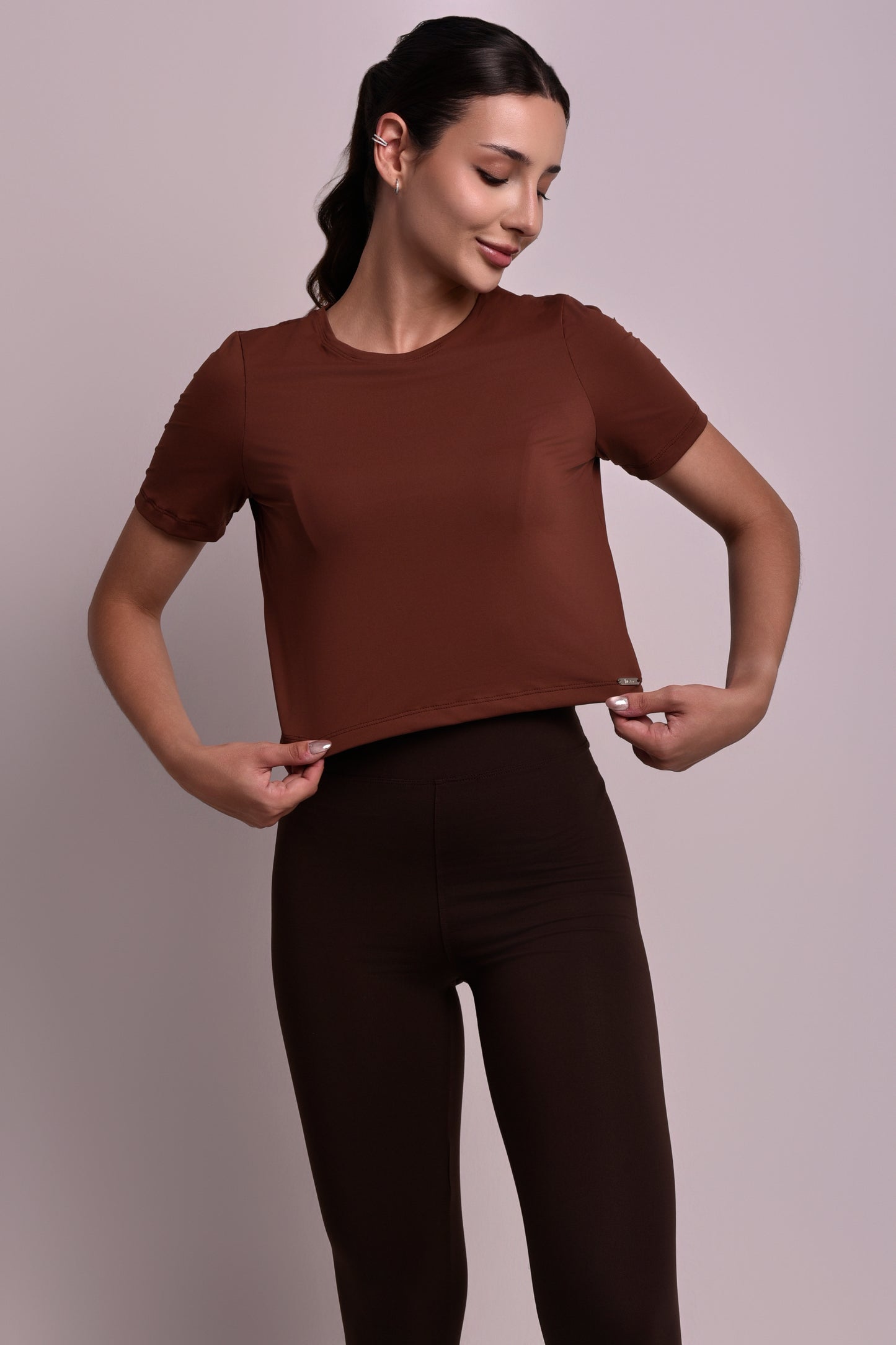 Babylook Ventura Recortes Marrom