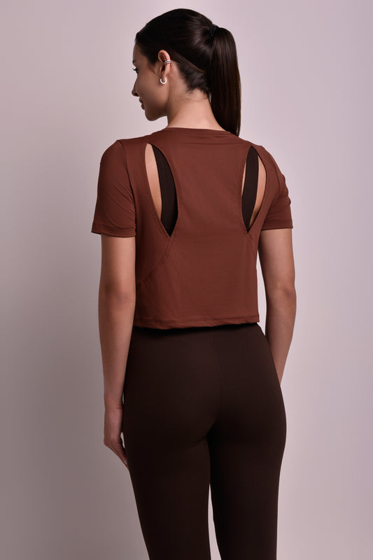 Babylook Ventura Recortes Marrom